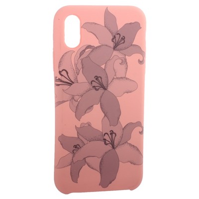 Чехол-накладка силиконовый Silicone Cover для iPhone XS/ X (5.8") Орхидея Розовый - фото 55597