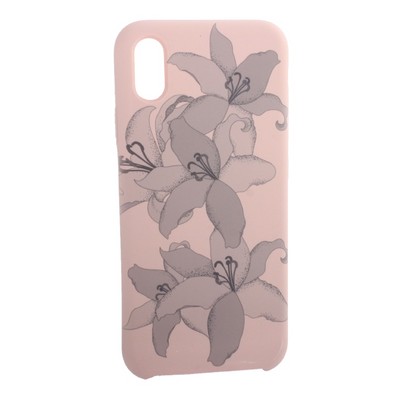 Чехол-накладка силиконовый Silicone Cover для iPhone XS/ X (5.8") Орхидея Светло-коралловый - фото 16226