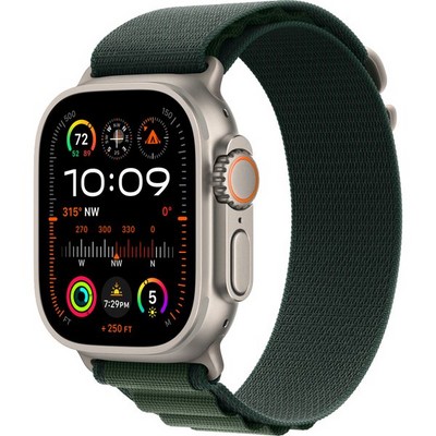 Apple Watch Ultra 2 (2024) GPS + Cellular 49mm Natural S/M/L Alpine Loop Dark Green - фото 63505