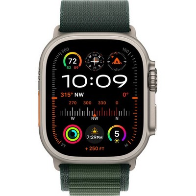 Apple Watch Ultra 2 (2024) GPS + Cellular 49mm Natural S/M/L Alpine Loop Dark Green - фото 63506