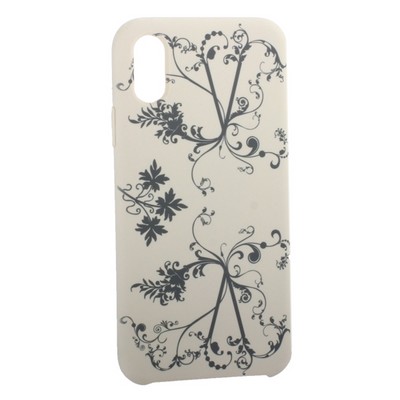 Чехол-накладка силиконовый Silicone Cover для iPhone XS/ X (5.8") Узор Бежевый - фото 55599