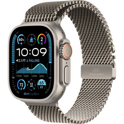 Apple Watch Ultra 2 (2024) GPS + Cellular 49mm Natural Titanium Milanese Loop - фото 63554