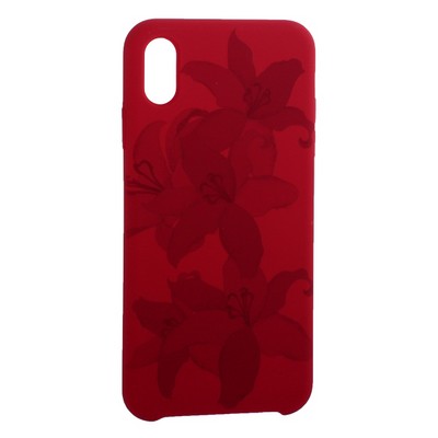 Чехол-накладка силиконовый Silicone Cover для iPhone XS Max (6.5") Орхидея Бордово-фиолетовый - фото 16238
