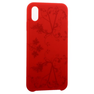 Чехол-накладка силиконовый Silicone Cover для iPhone XS Max (6.5") Узор Красный - фото 16241