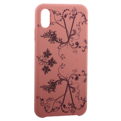 Чехол-накладка силиконовый Silicone Cover для iPhone XS Max (6.5") Узор Розовый - фото 16243