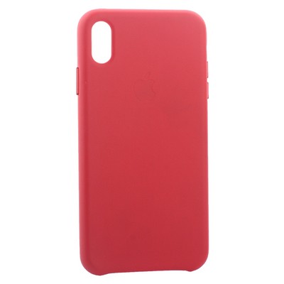 Чехол-накладка кожаная Leather Case для iPhone XS Max (6.5") Peony pink - Розовый пион - фото 16273