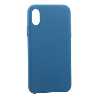 Чехол-накладка кожаная Leather Case для iPhone XS/ X (5.8") Blue Голубой - фото 16274