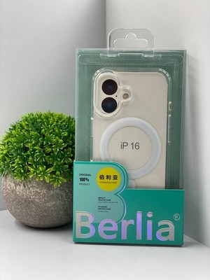 Чехол пластиковый с силиконовыми бортами Berlia magnetic case iPhone 16 (6.1") прозрачный - фото 63741