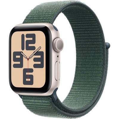 Apple Watch SE 2024 GPS 40mm Starlight Aluminium Lake Green Sport Loop - фото 64024