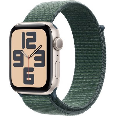 Apple Watch SE 2024 GPS 44mm Starlight Aluminium Lake Green Sport Loop - фото 64045