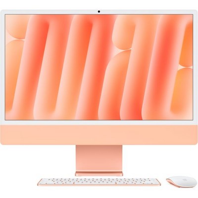 Apple iMac 24" Retina 4,5K 2024 (Apple M4, 10-Core CPU, 10-Core GPU, 24 Гб, 512 Гб SSD, оранжевый) - фото 66284