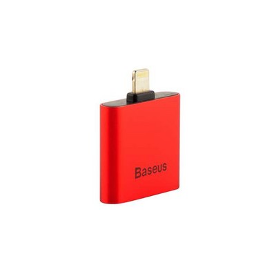 Аудио-переходник Baseus L39 IP To Double IP Socket Adapter 2-1 INTERFACE (2 порта Lightning) Красный - фото 55884