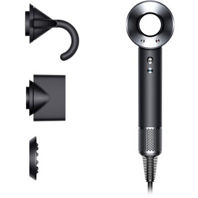 Фен Dyson Supersonic HD08 Light Black/Nickel (черный/никель) с 3 насадками - фото 74948