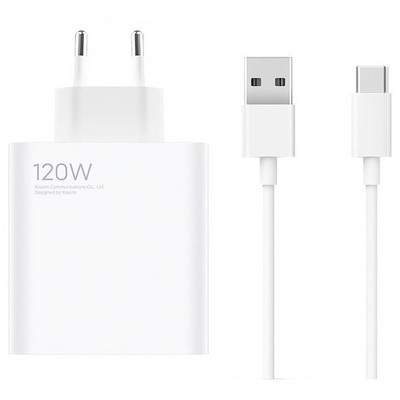 Сетевое зарядное устройство Xiaomi 120W HyperCharge Combo Type-A White с кабелем Type-C - фото 76188