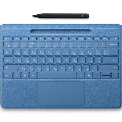 Клавиатура Microsoft Surface Pro 13" Flex Copilot Keyboard RUS Slim Pen Bundle Bright Sapphire - фото 76734