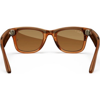 Ray-Ban Wayfarer Shiny Caramel Transparent/ Brown Polarized M/L - фото 78995
