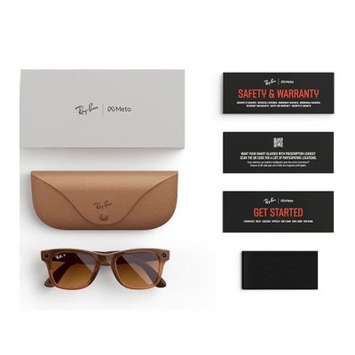 Ray-Ban Wayfarer Shiny Caramel Transparent/ Brown Polarized M/L - фото 78996