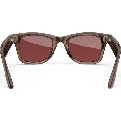 Ray-Ban Wayfarer Shiny Warm Stone Transparent/ Tint to Watermelon Red Transitions M/L - фото 79001