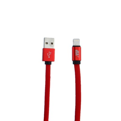 Дата-кабель USB BoraSCO B-34450 в нейлоновой оплетке 3A Lightning (1.0 м) Красный - фото 55963