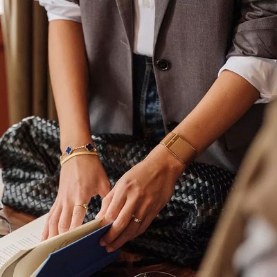 Кожаный люксовый ремешок Whoop LeatherLuxe Tapered 5.0 Camel with Gold - фото 80948