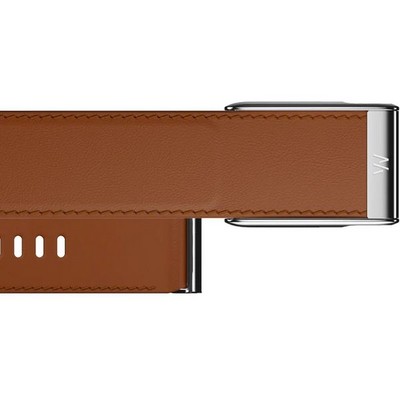 Кожаный люксовый ремешок Whoop LeatherLuxe Straight MG Chestnut/Cream with Titanium - фото 81027
