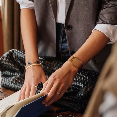 Кожаный люксовый ремешок Whoop LeatherLuxe Tapered MG Camel with Gold - фото 81034