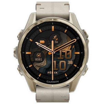 Garmin Fenix 8 43mm Amoled Sapphire  Soft Gold with Limestone Leather Band + Dark Sandstone Silicone (010-02903-40) - фото 81786