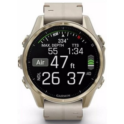 Garmin Fenix 8 43mm Amoled Sapphire  Soft Gold with Limestone Leather Band + Dark Sandstone Silicone (010-02903-40) - фото 81787
