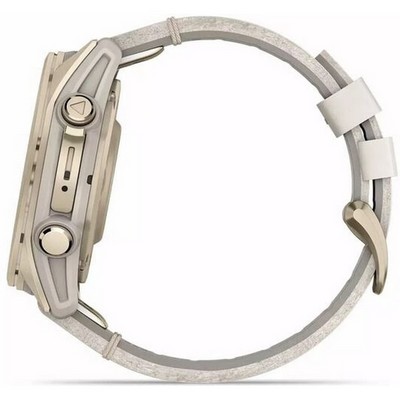 Garmin Fenix 8 43mm Amoled Sapphire  Soft Gold with Limestone Leather Band + Dark Sandstone Silicone (010-02903-40) - фото 81789