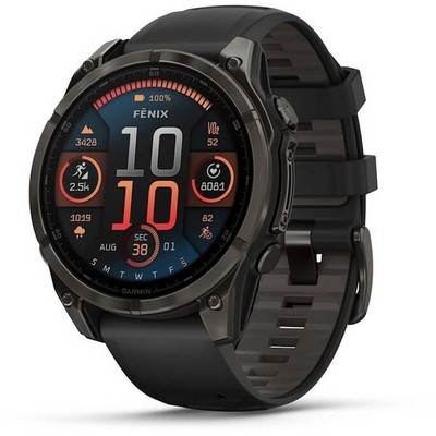 Garmin Fenix 8 47mm Amoled Sapphire Carbon Gray DLC Titanium with Pebble Gray Silicone (010-02904-21) - фото 81790