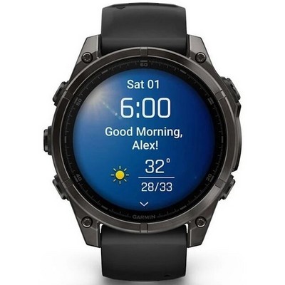 Garmin Fenix 8 47mm Amoled Sapphire Carbon Gray DLC Titanium with Pebble Gray Silicone (010-02904-21) - фото 81792