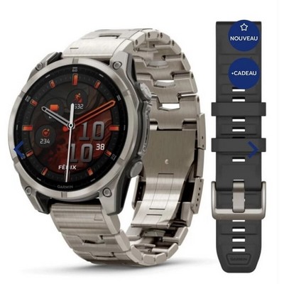 Garmin Fenix 8 47mm Amoled Sapphire Titanium Graphite with Titanium bracelet + Graphite Silicone band (010-02904-40) - фото 81797