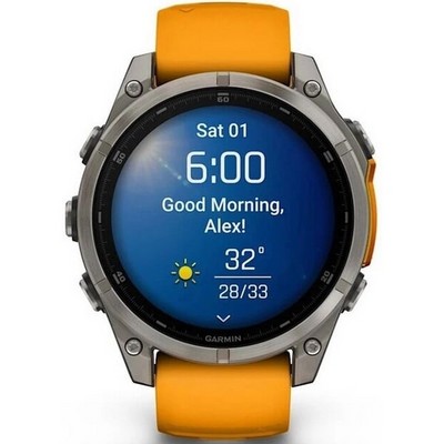 Garmin Fenix 8 47mm Amoled Sapphire Titanium with Spark Orange Silicone (010-02904-11) - фото 81806