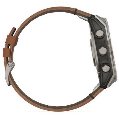 Garmin Fenix 8 51mm Amoled Sapphire Bare Titanium Black with Chestnut Leather Band + Black Silicone Band (010-02905-40) - фото 81830