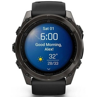 Garmin Fenix 8 51mm Amoled Sapphire Carbon Gray DLC Titanium with Pebble Gray Silicone (010-02905-21) - фото 81834