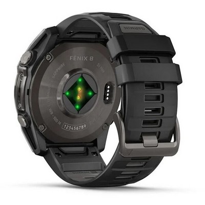 Garmin Fenix 8 51mm Amoled Sapphire Carbon Gray DLC Titanium with Pebble Gray Silicone (010-02905-21) - фото 81836
