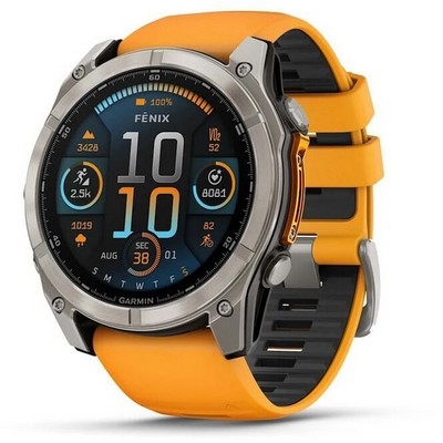 Garmin Fenix 8 51mm Amoled Sapphire Carbon Gray DLC Titanium with Spark Orange Silicone (010-02905-11) - фото 81839