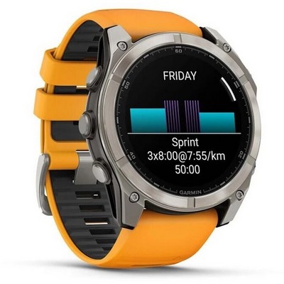Garmin Fenix 8 51mm Amoled Sapphire Carbon Gray DLC Titanium with Spark Orange Silicone (010-02905-11) - фото 81840
