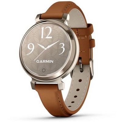 Garmin LILY 2 Cream Gold Case with Tan Leather Band (010-02839-02) - фото 81930
