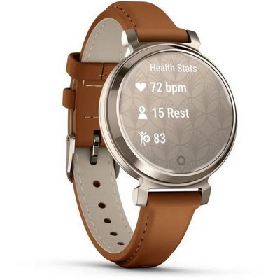 Garmin LILY 2 Cream Gold Case with Tan Leather Band (010-02839-02) - фото 81931