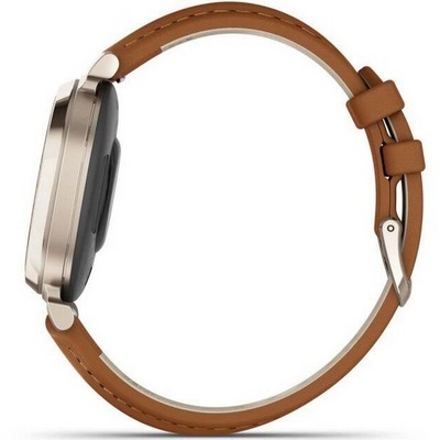 Garmin LILY 2 Cream Gold Case with Tan Leather Band (010-02839-02) - фото 81936