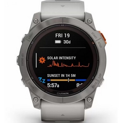 Garmin Fenix 7X Pro Sapphire Solar Titanium wt Fog Gray Band (010-02778-14) - фото 82229