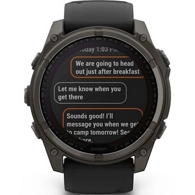 Garmin Fenix 8 51mm Solar Sapphire Carbon Gray Titanium with Black/Pebble Silicone (010-02907-10) - фото 82252