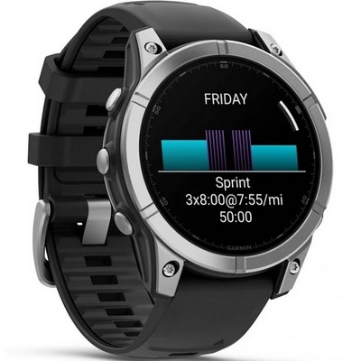 Garmin Fenix E Amoled (47mm) Stainless Steel with Black Band (010-03025-02) - фото 82265