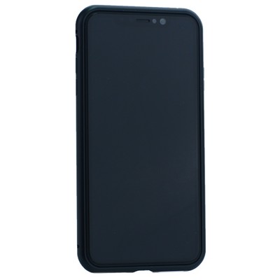 Чехол закаленное стекло с магнитной рамкой Baseus Magnetite Hardware (WIAPIPH65-CS01) для iPhone XS Max (6.5") Черный - фото 19532
