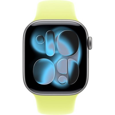 Apple Watch Series 11, 42 mm, Space Gray Aluminium Neon Yellow Sport Band SM/ML - фото 83101