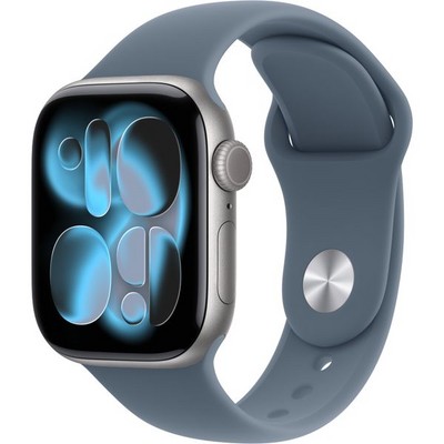 Apple Watch Series 11, 42 mm, Space Gray Aluminium  Anchor Blue Sport Band - фото 83103