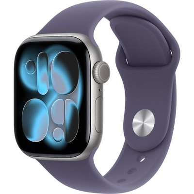 Apple Watch Series 11, 42 mm, Space Gray Aluminium  Purple Fog Sport Band - фото 83106