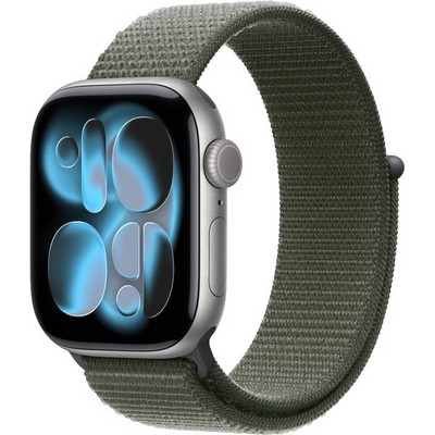 Apple Watch Series 11, 42 mm, Space Gray Aluminium  Forest Sport Loop - фото 83135