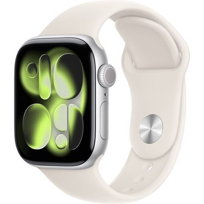 Apple Watch Series 11, 42 mm, Silver Aluminium  Starlight Sport Band - фото 83147